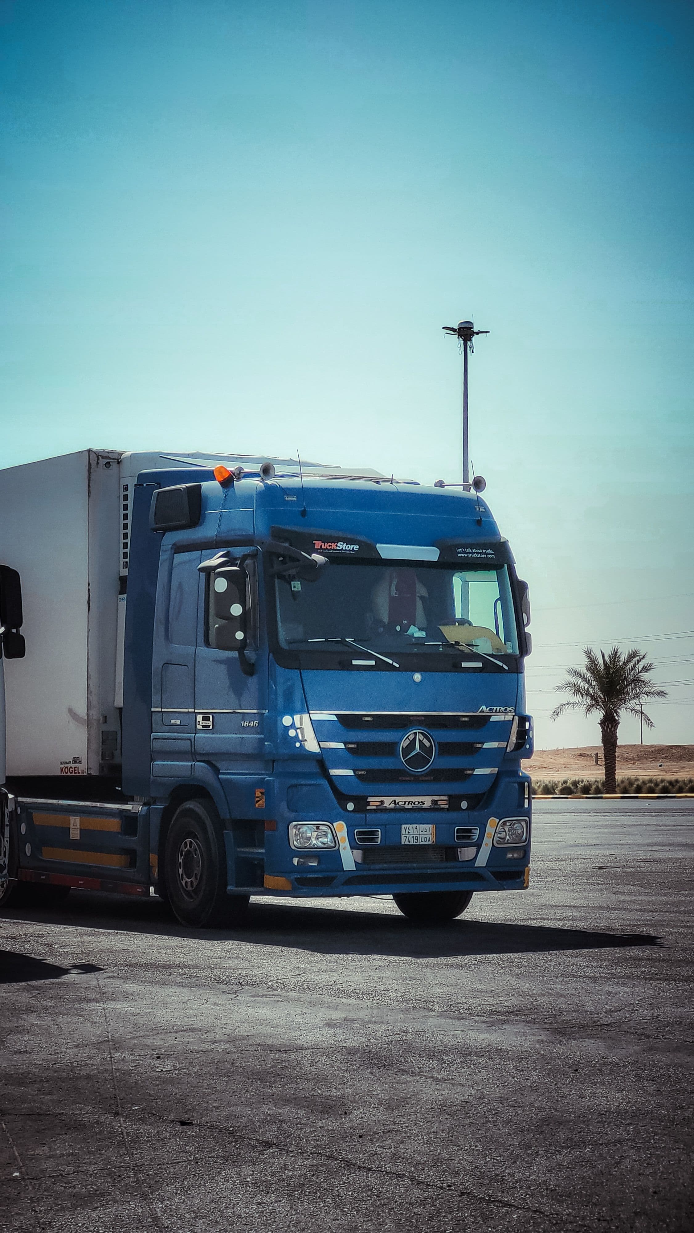 Logistics truck on the road
